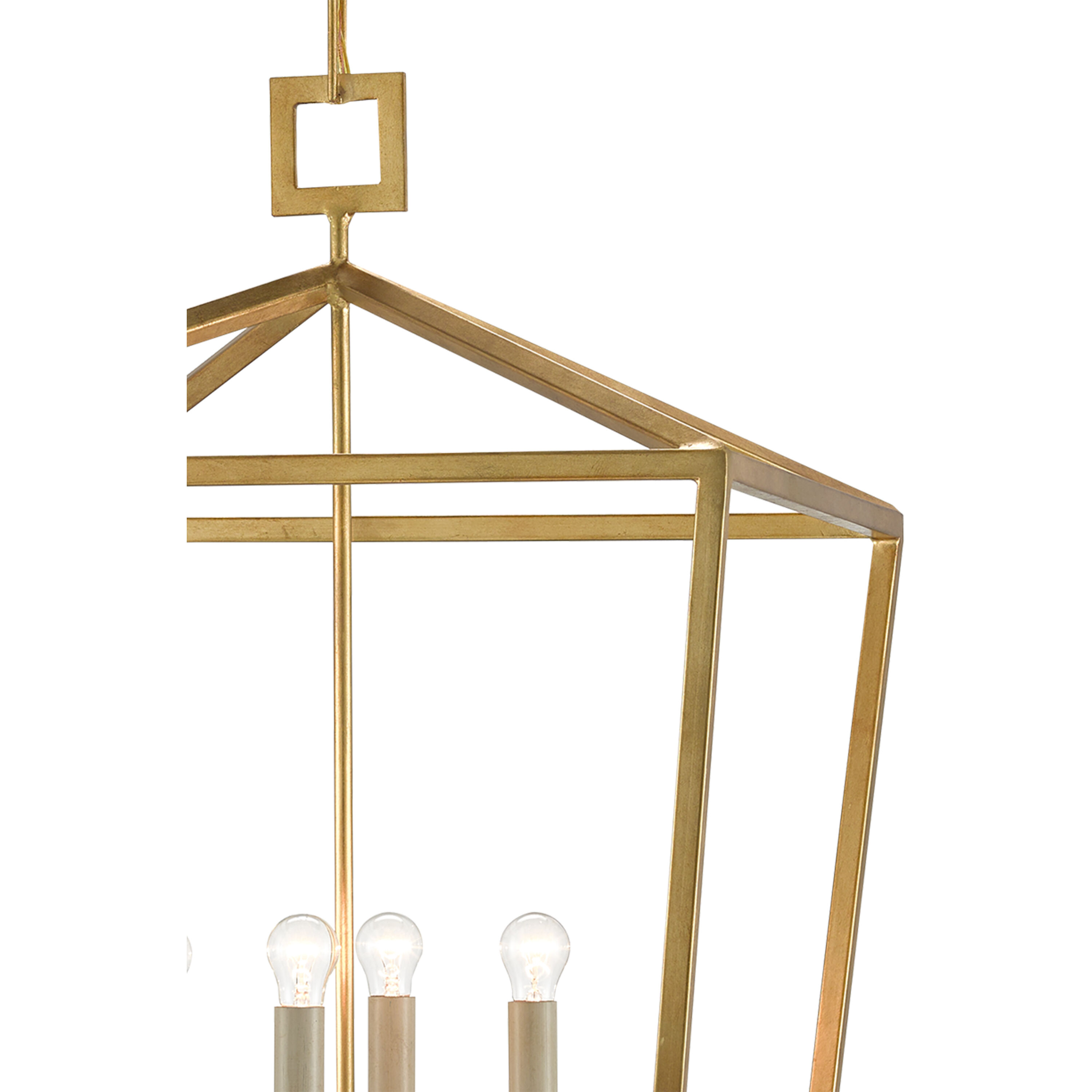 Denison 4 Light 26 inch Contemporary Gold Leaf Lantern Pendant Ceiling Light, Large