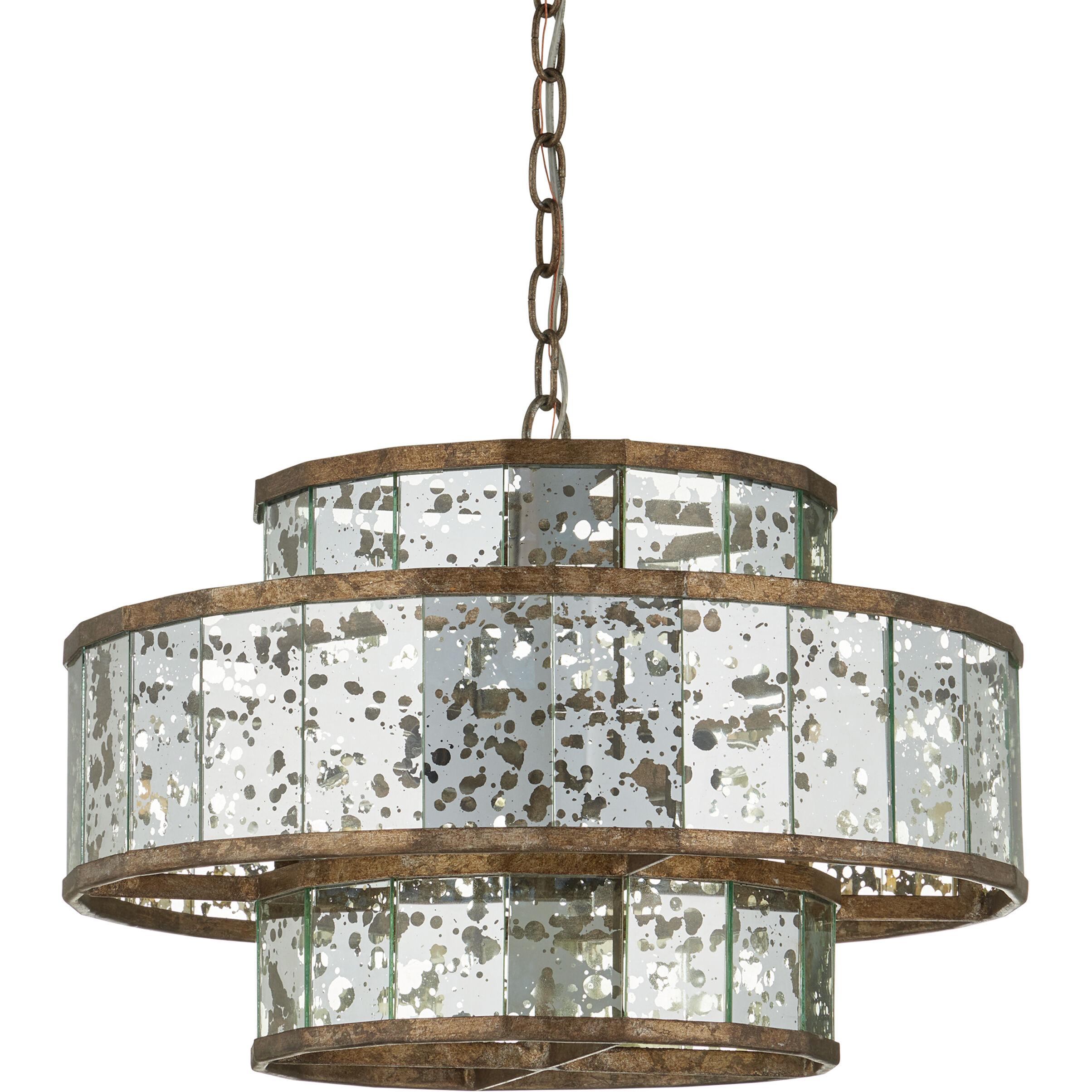 Fantine 4 Light 18 inch Pyrite Bronze/Raj Mirror Chandelier Ceiling Light, Small