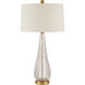 Zyphyrine 34 inch 150 watt Clear/Gold/Antique Brass Table Lamp Portable Light