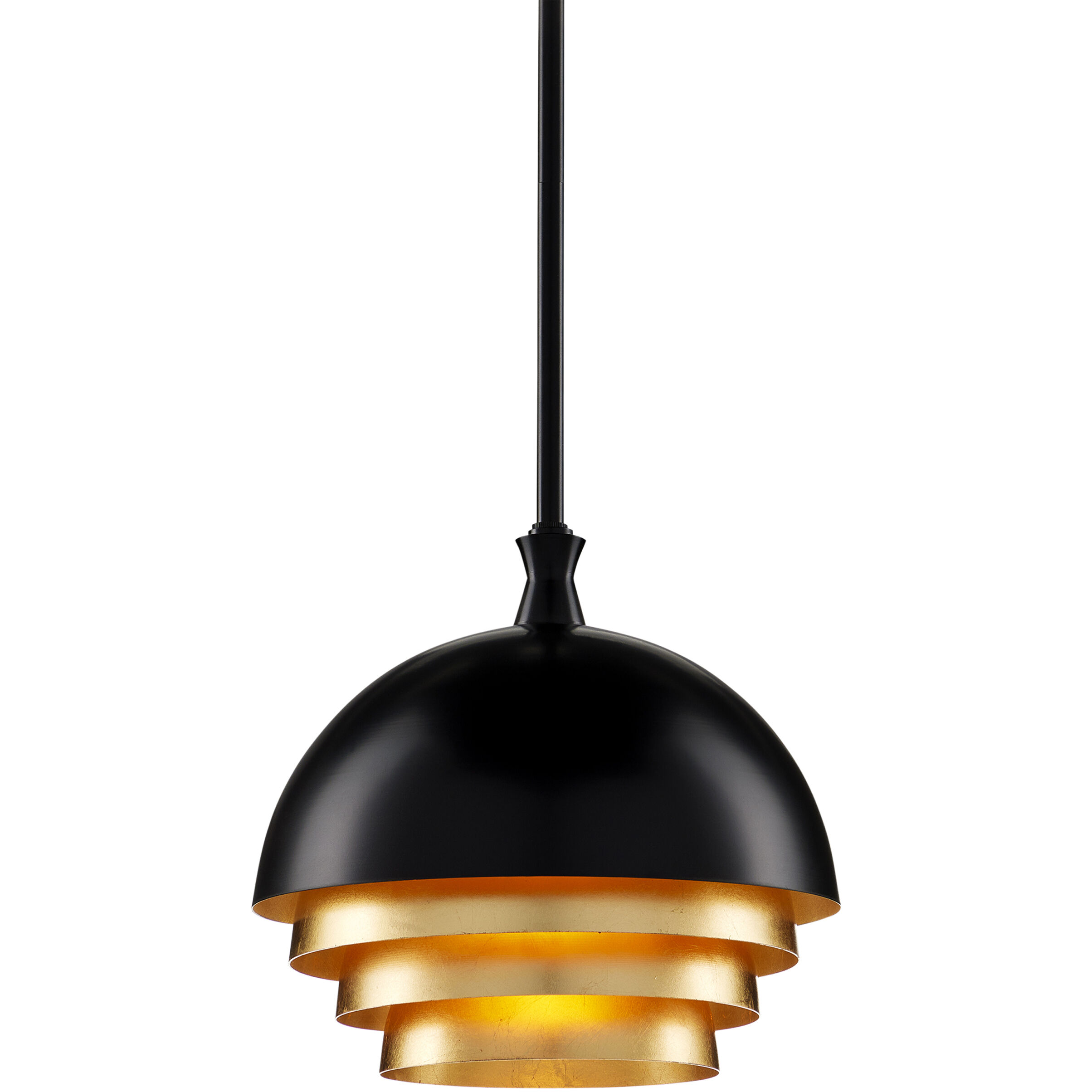 Salviati 1 Light 9.75 inch Black/Gold Leaf Pendant Ceiling Light