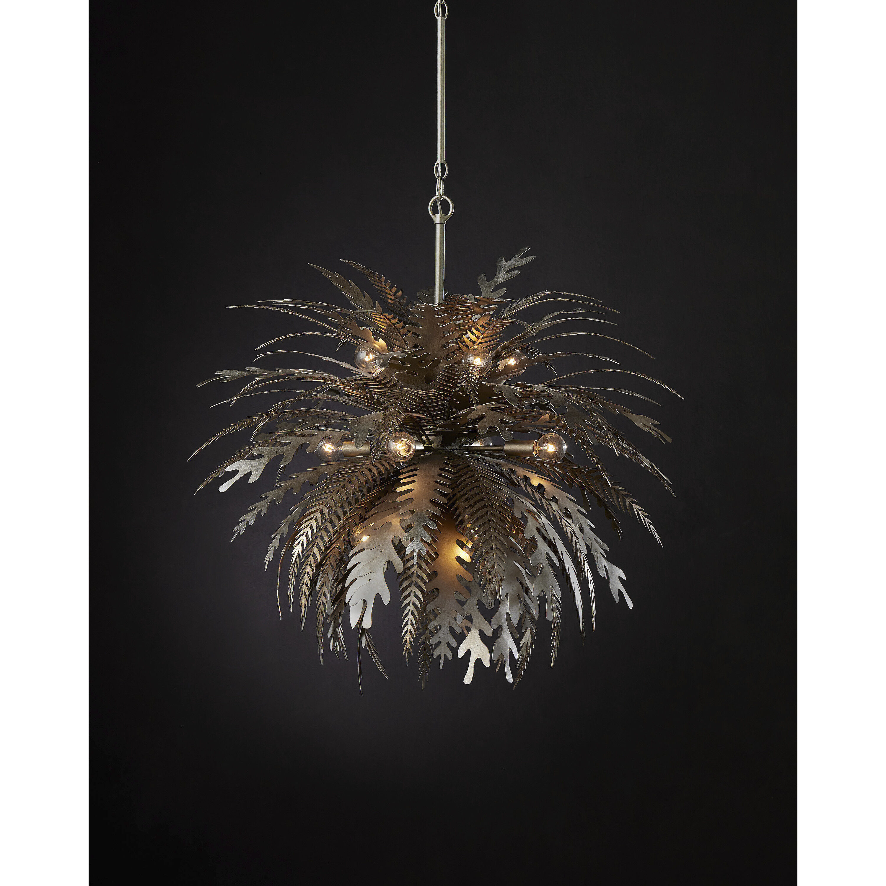 Abyssinia 12 Light 34 inch Contemporary Silver Leaf/Dark Silver Leaf Chandelier Ceiling Light