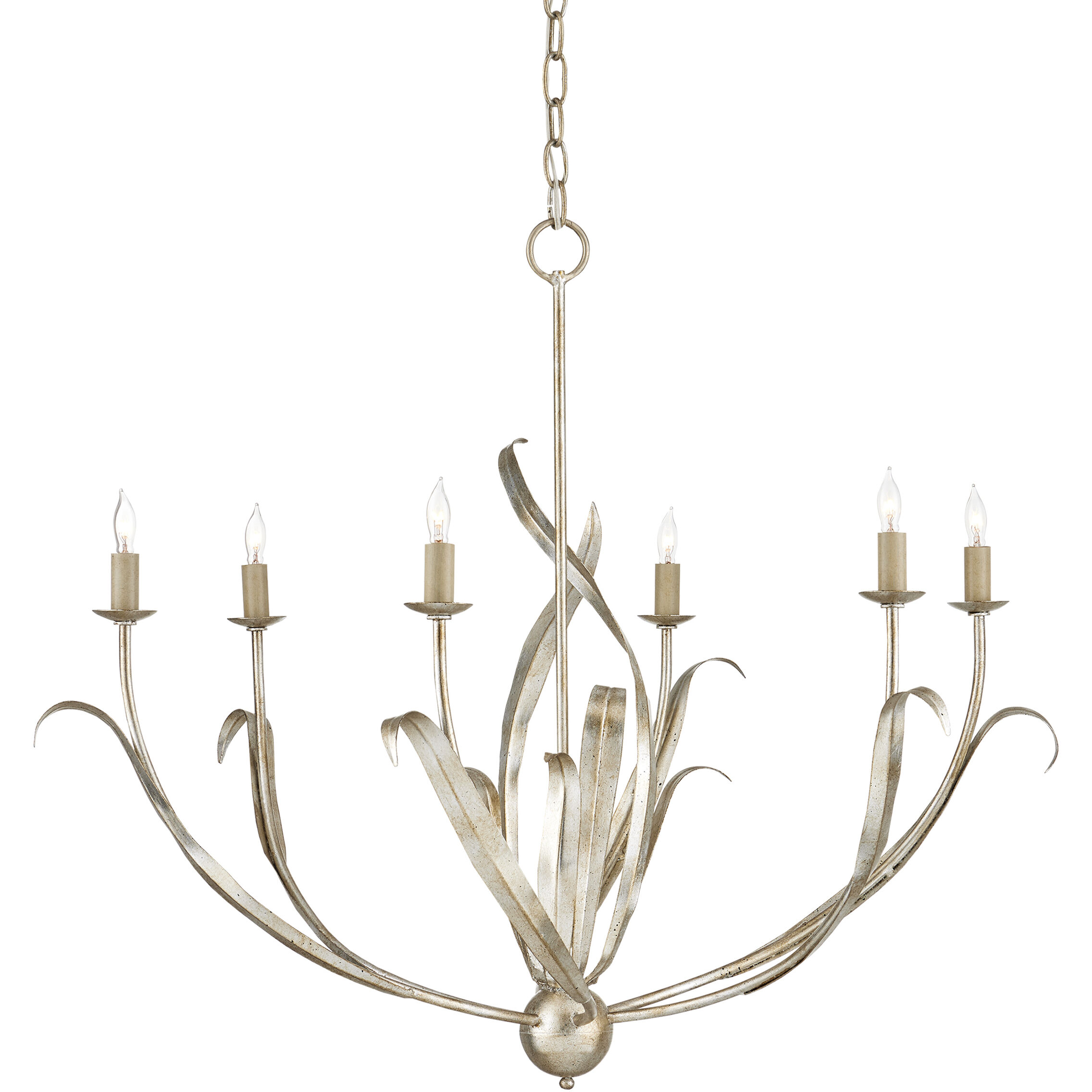 Menefee 6 Light 32 inch Silver Granello Chandelier Ceiling Light