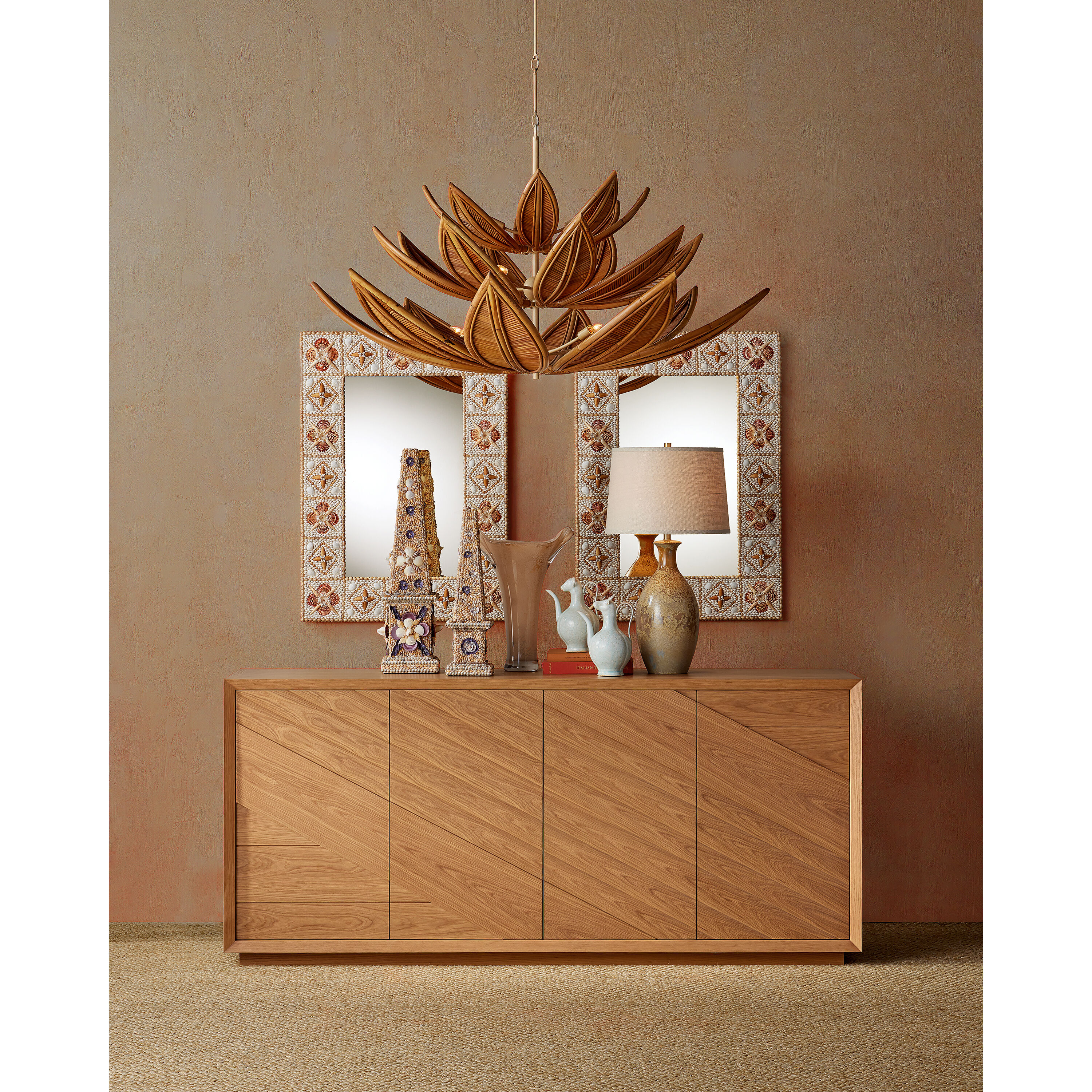 Cubana 12 Light 56.25 inch Natural/Coco Cream Three-Tier Chandelier Ceiling Light