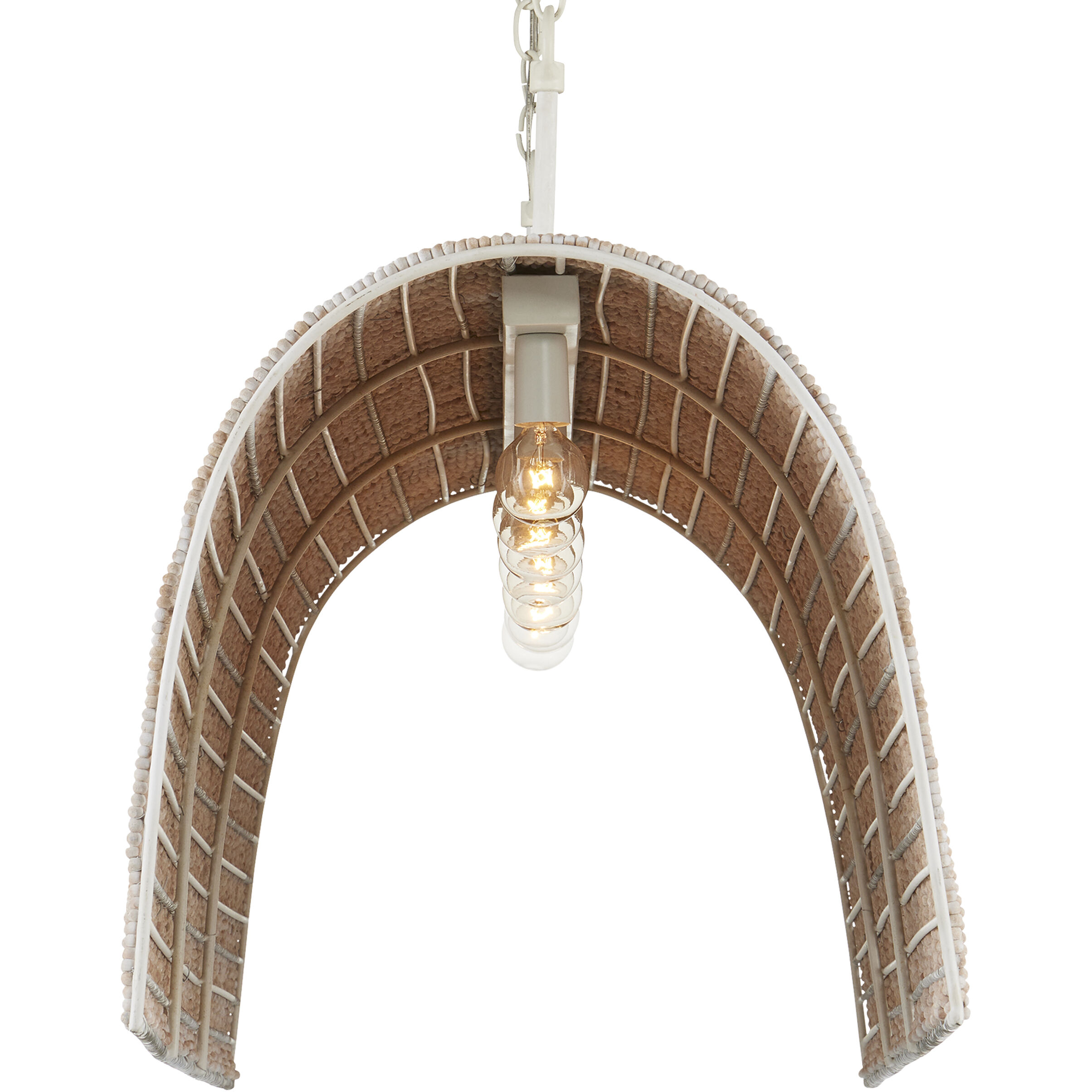 Aztec 7 Light 48 inch Whitewash and White Chandelier Ceiling Light