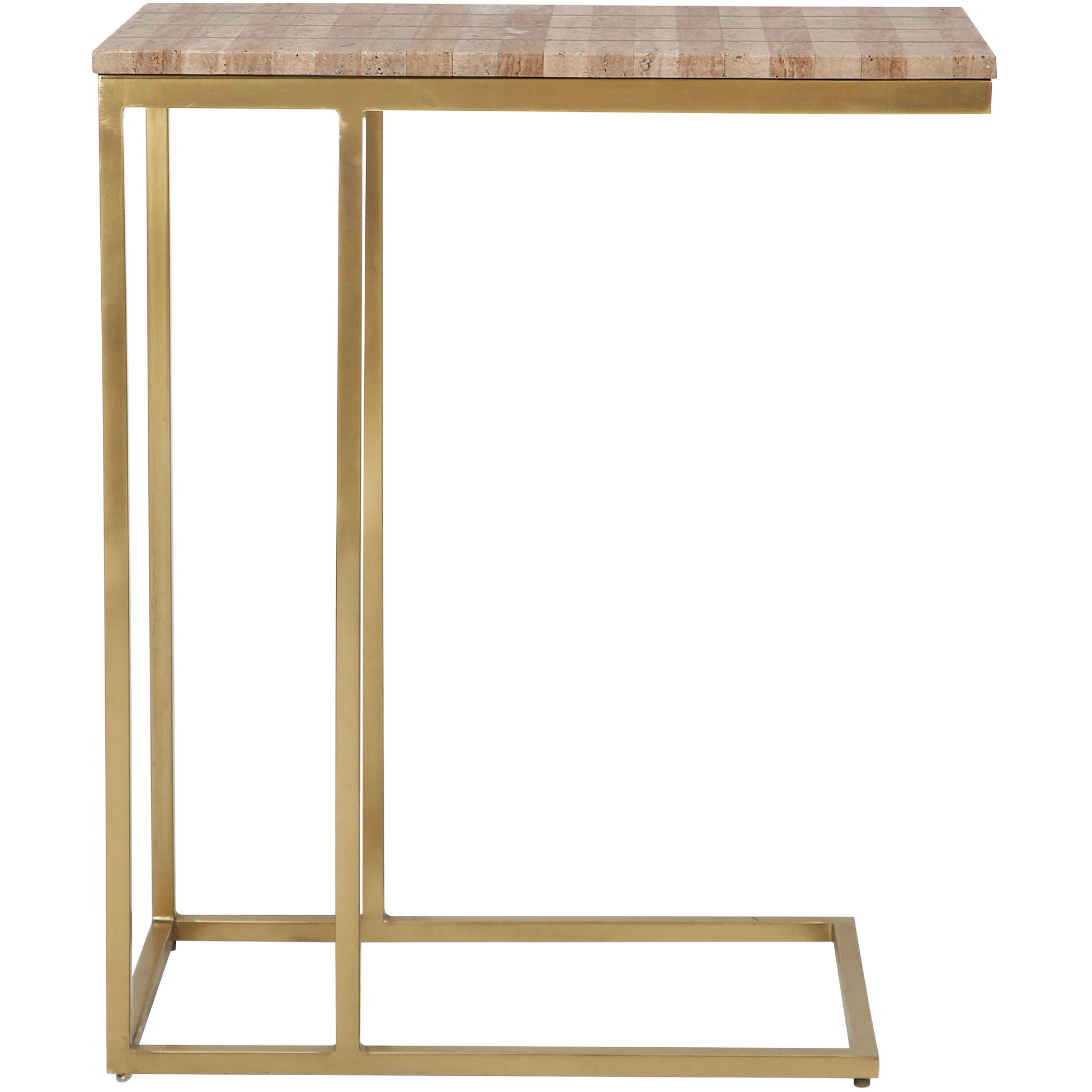Dezi 24.25 X 20 inch Natural/Brass C Table