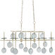Sethos 8 Light 42 inch Silver Granello Chandelier Ceiling Light, Rectangular