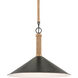 Ocracoke 1 Light 20 inch Sugar White/Blacksmith/Natural Rope Pendant Ceiling Light