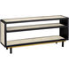 Deanna 72 inch Ivory/Black/Brushed Brass/Clear Console Table