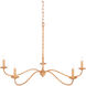 Saxon 5 Light 33.25 inch Painted Rattan/Natural Rattan Chandelier Ceiling Light, Small