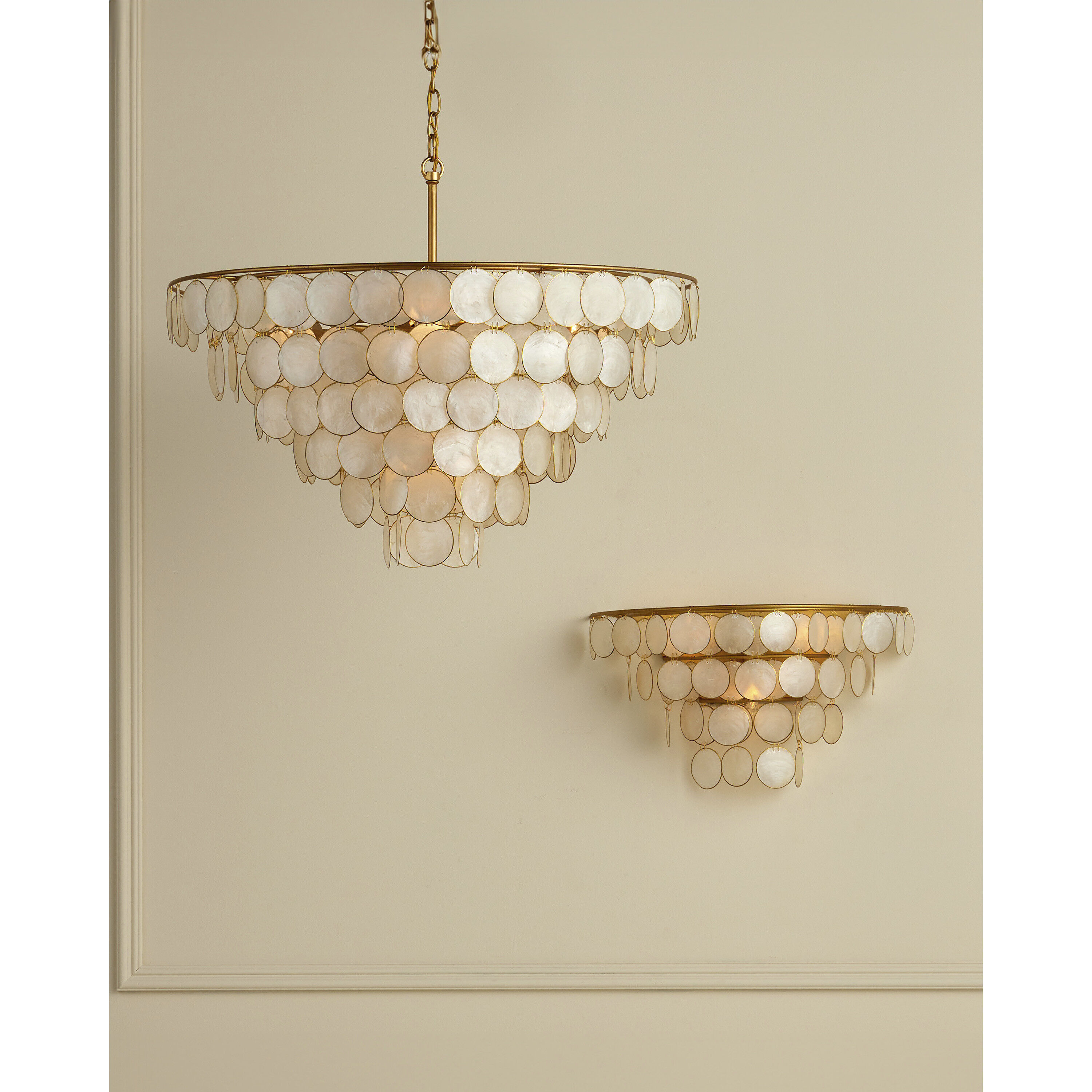 Bon Vivant 5 Light 30.25 inch Natural/Contemporary Gold Chandelier Ceiling Light, Semi-Flush Mount Convertible