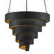 Chiffonade 7 Light 30 inch Antique Black/Contemporary Gold Leaf Pendant Ceiling Light, Large