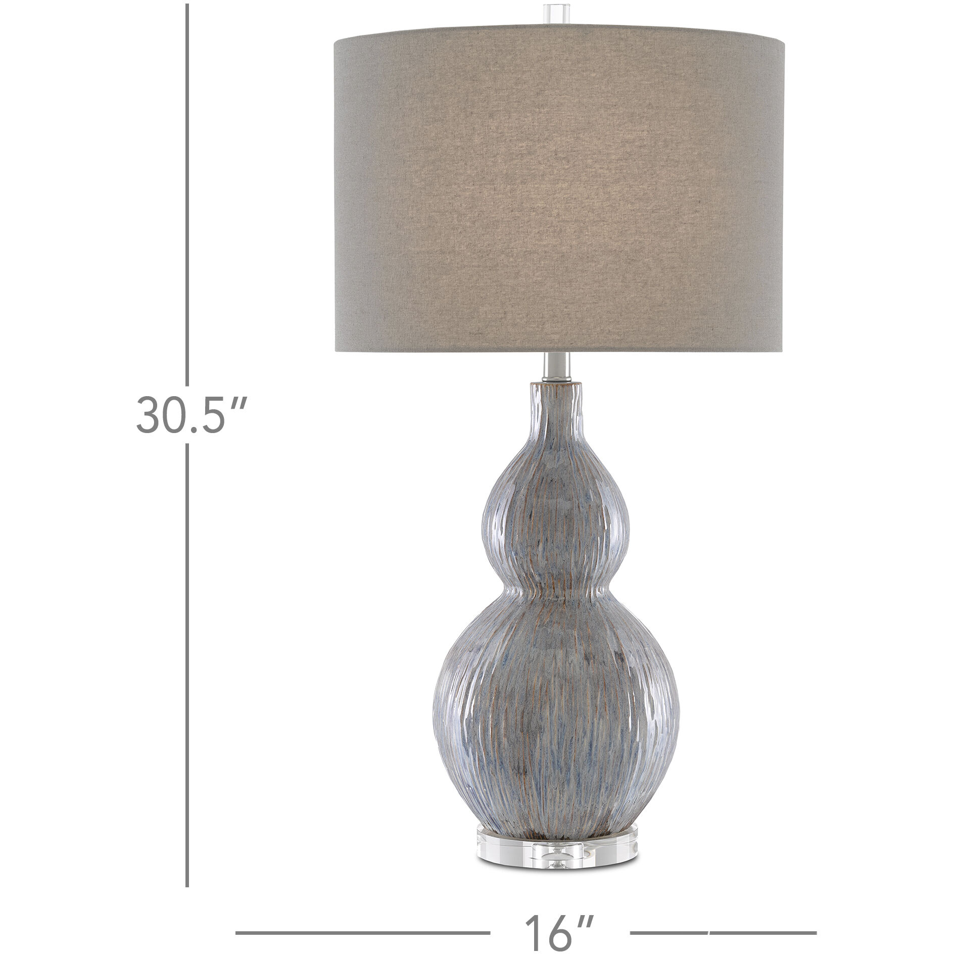 Idyll 30.5 inch 150 watt Gray/Blue/Taupe/Clear Table Lamp Portable Light