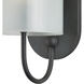 Glacier 1 Light 6 inch Antique Bronze and Frosted White Bath Sconce Wall Light