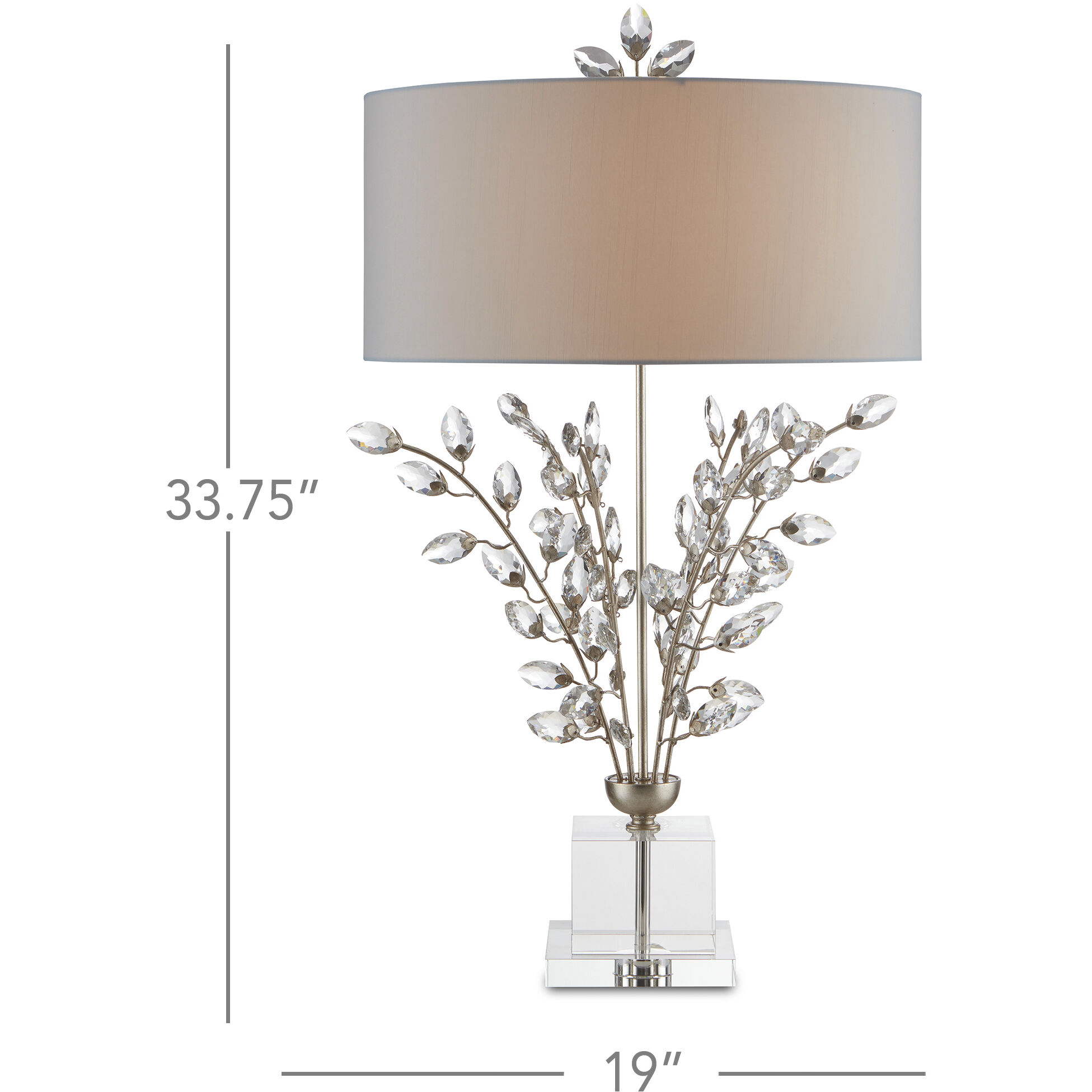 Forget-Me-Not 33.75 inch 75 watt Silver Leaf/Clear Table Lamp Portable Light