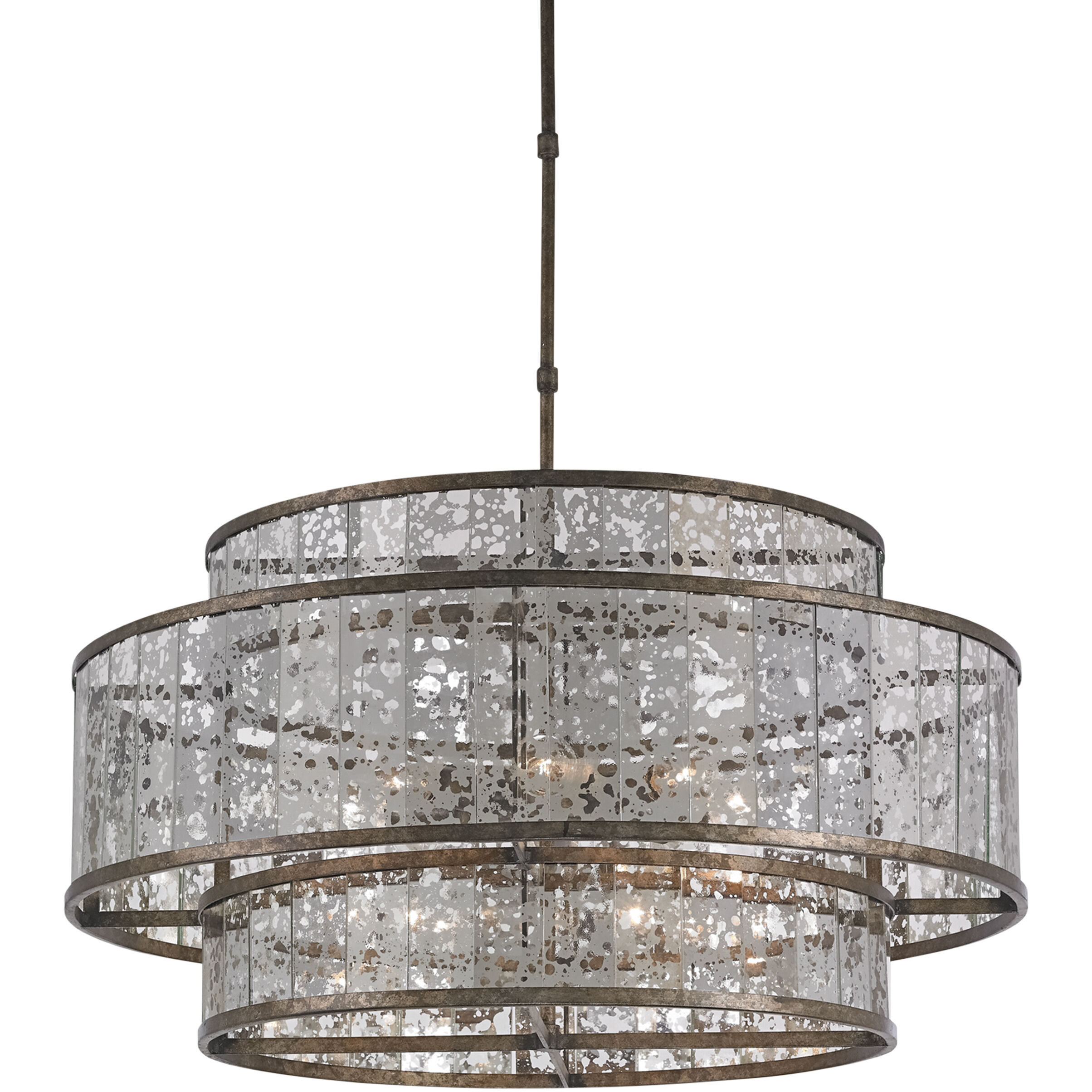 Fantine 8 Light 30 inch Pyrite Bronze/Raj Mirror Chandelier Ceiling Light, Large