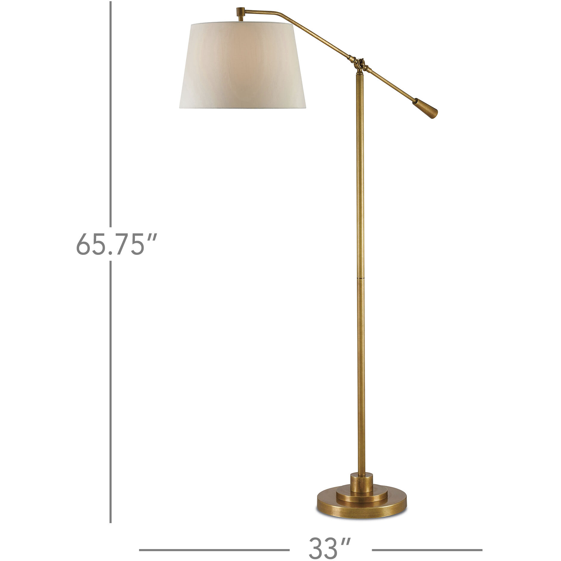 Maxstoke 65.75 inch 100 watt Antique Brass Floor Lamp Portable Light