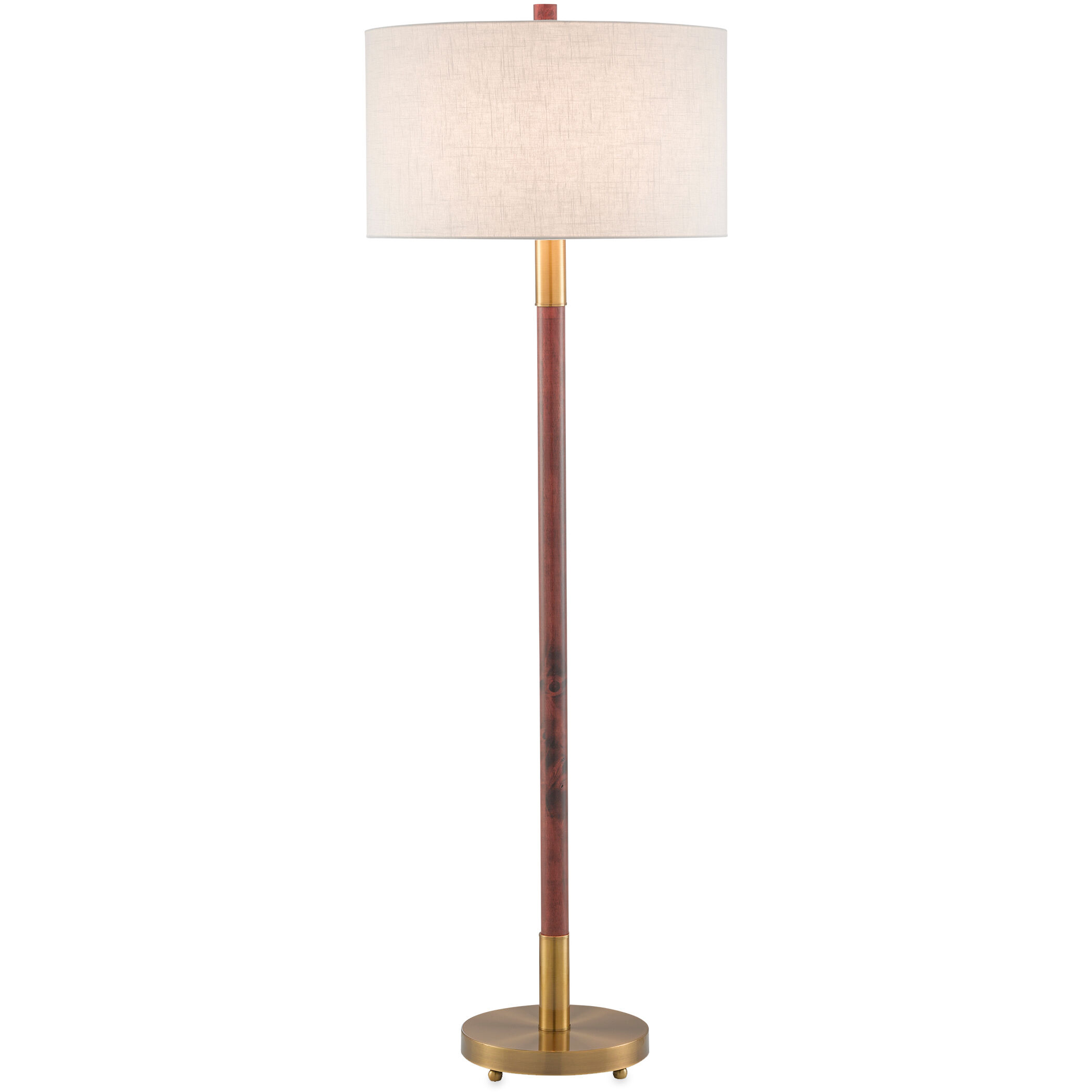 Bravo 66.25 inch 150 watt Mahogany/Antique Brass Floor Lamp Portable Light
