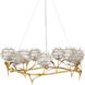 Dandelion 9 Light 38.5 inch Silver and Contemporary Gold Leaf Chandelier Ceiling Light