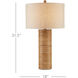 Salome 31.5 inch 150 watt Brass/Natural Rattan Table Lamp Portable Light