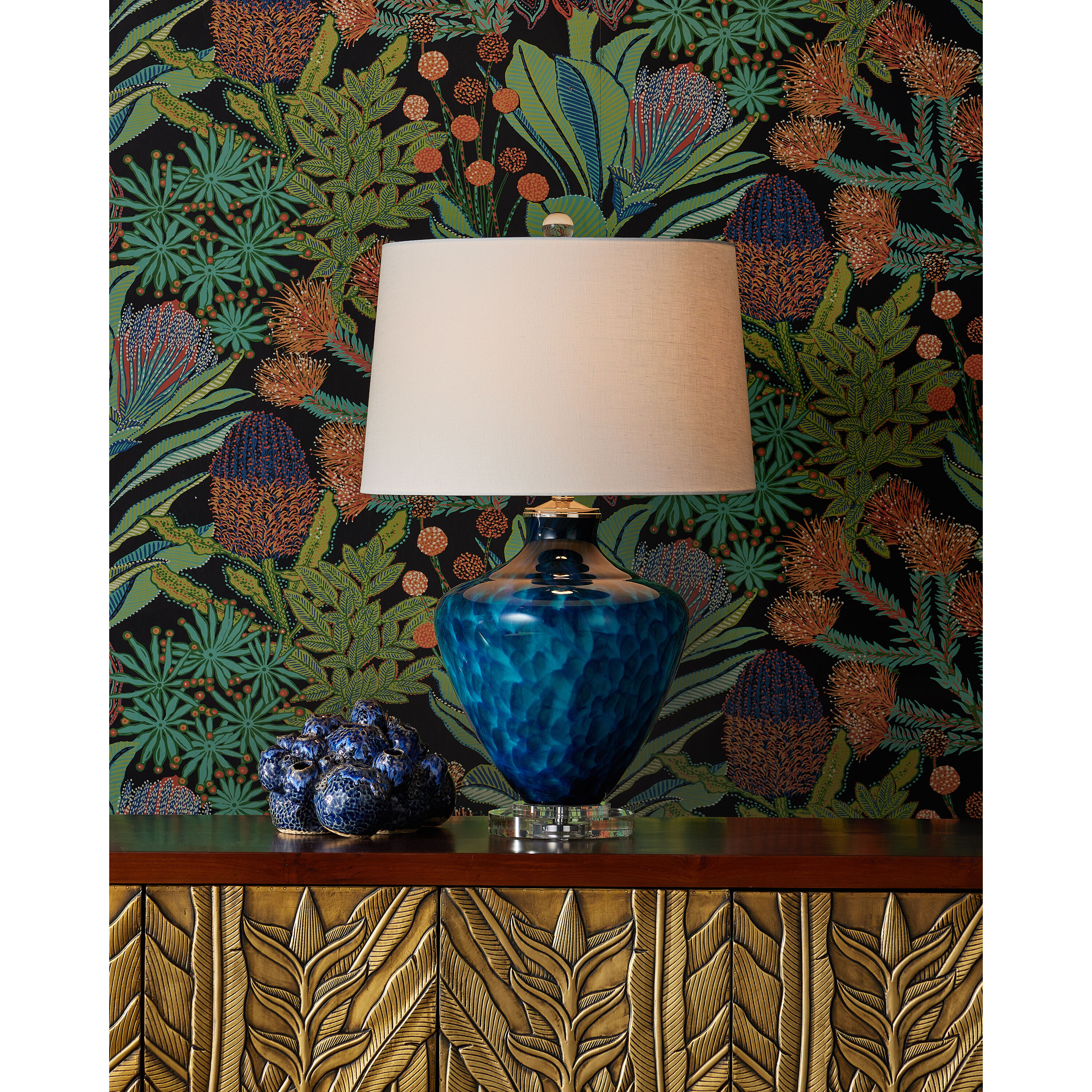 Sapphire 29.75 inch 150.00 watt Blue/Clear Table Lamp Portable Light