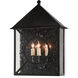 Ripley 3 Light 20 inch Midnight Outdoor Wall Sconce, Large