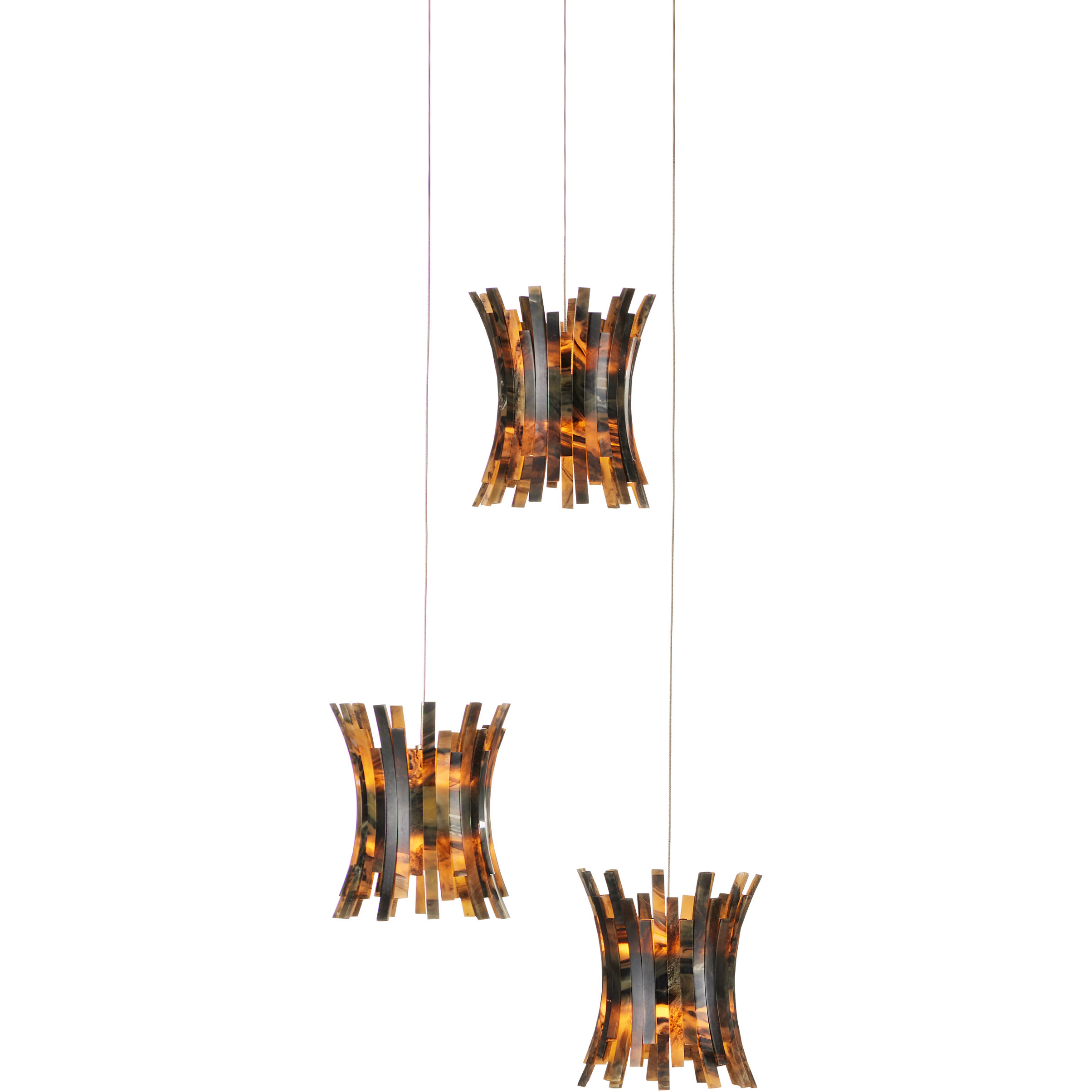 Alsop 3 Light 11.5 inch Brown and Black with Silver Multi-Drop Pendant Ceiling Light