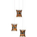 Alsop 3 Light 11.5 inch Brown and Black with Silver Multi-Drop Pendant Ceiling Light