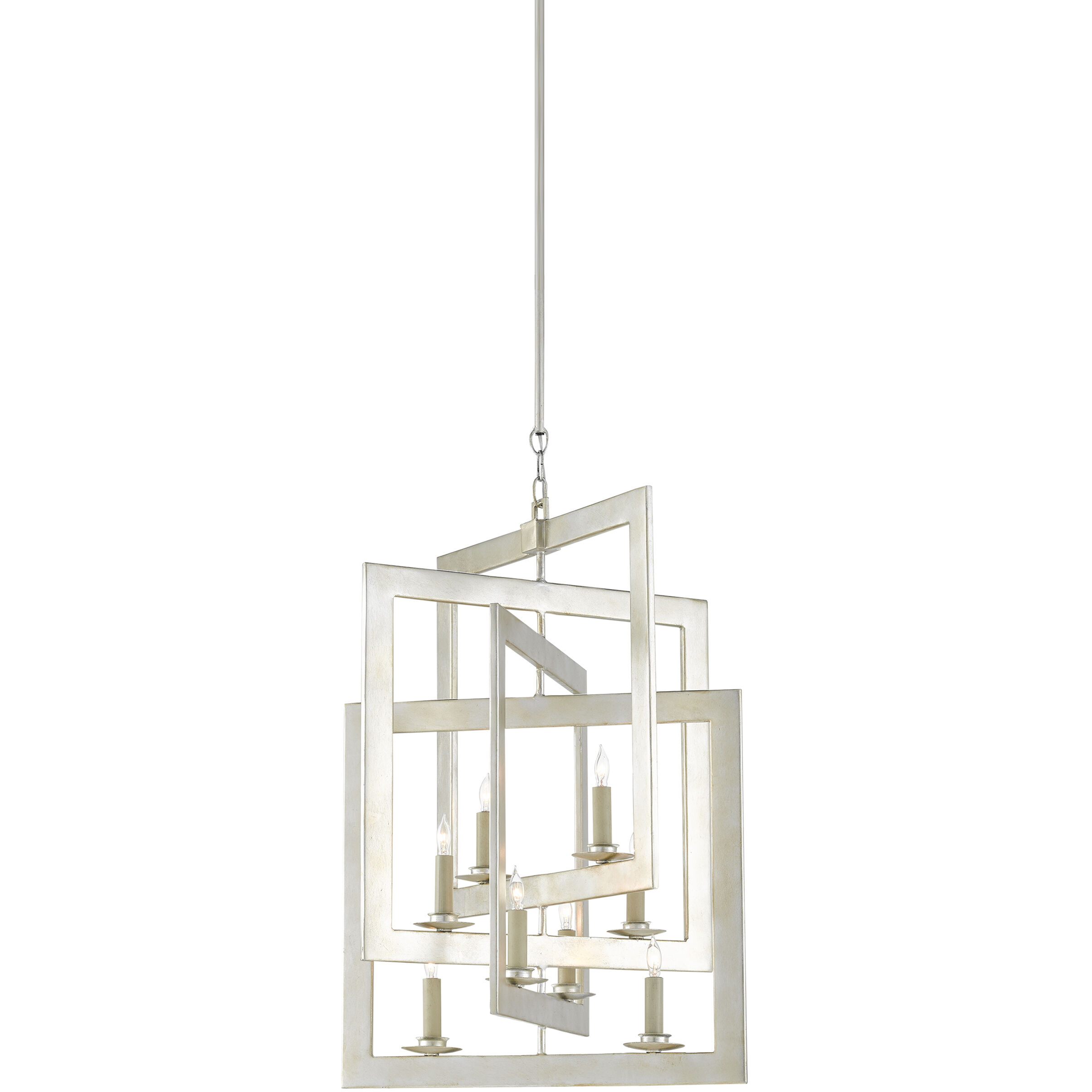 Middleton 8 Light 20 inch Contemporary Silver Leaf Chandelier Ceiling Light, Small