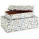 Sky Blue 10 inch Blue/White Boxes, Set of 2
