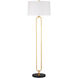 Glossary 66.5 inch 150 watt Contemporary Gold Leaf/Natural Floor Lamp Portable Light