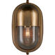 Maritime 1 Light 8.5 inch Antique Brass/Clear Outdoor Wall Sconce