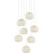 Piero 7 Light 17 inch White/Painted Silver Multi-Drop Pendant Ceiling Light