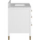 Verona 36 X 34 inch Acrylic White/Natural/White/Champagne Vanity with Undermount Sink