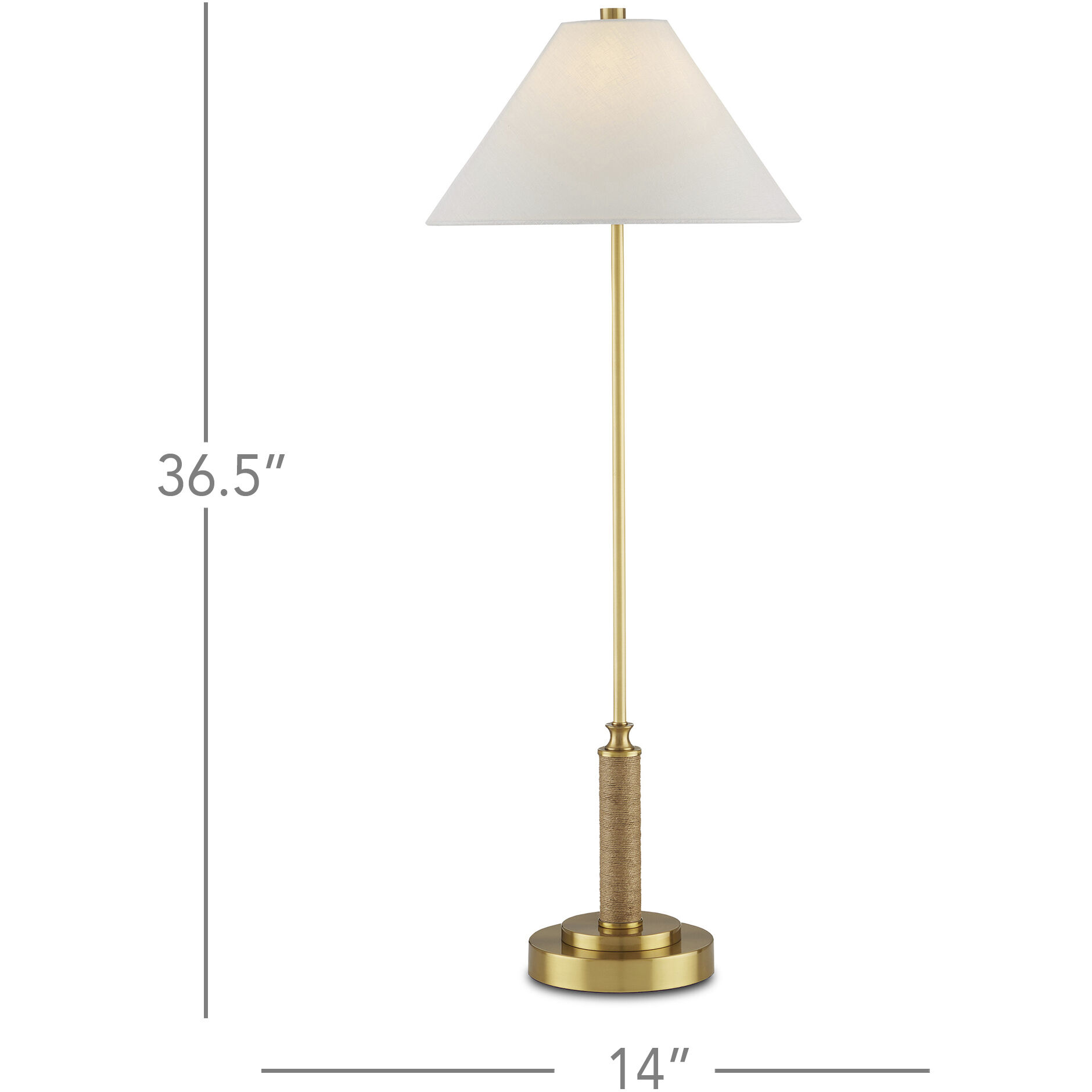 Ippolito 36.5 inch 60 watt Antique Brass and Natural Console Lamp Portable Light