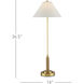 Ippolito 36.5 inch 60 watt Antique Brass and Natural Console Lamp Portable Light