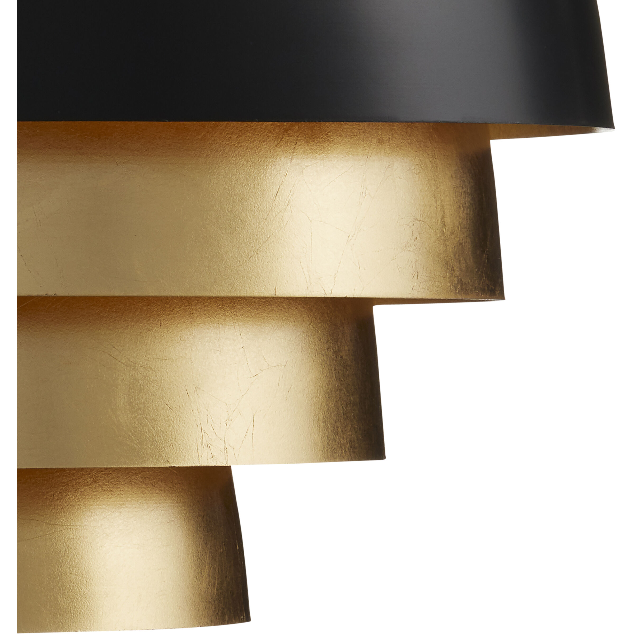 Salviati 3 Light 17.75 inch Black and Gold Leaf Pendant Ceiling Light, Large