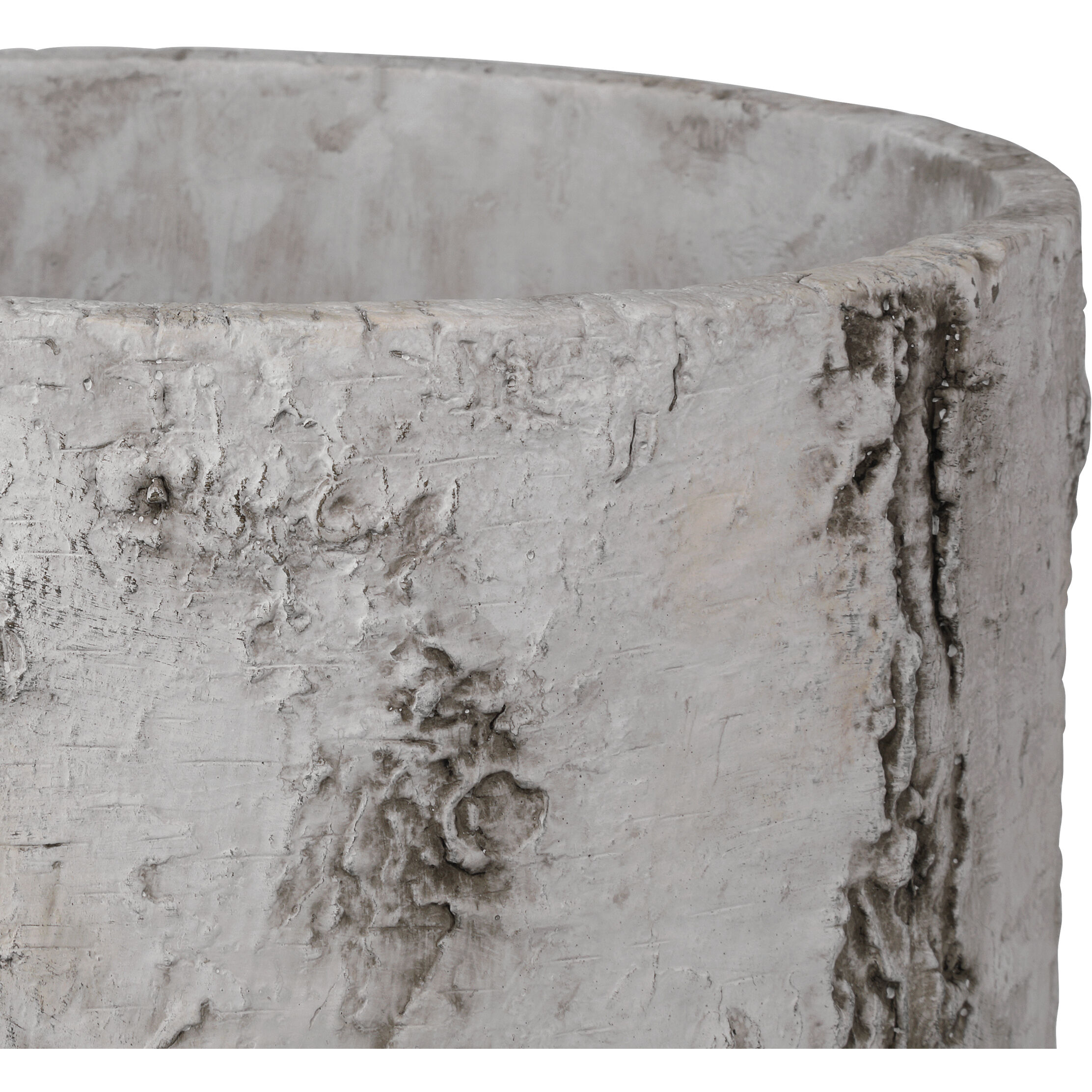 Faux Birch Black/Beige/Pale Gray Planter, Small