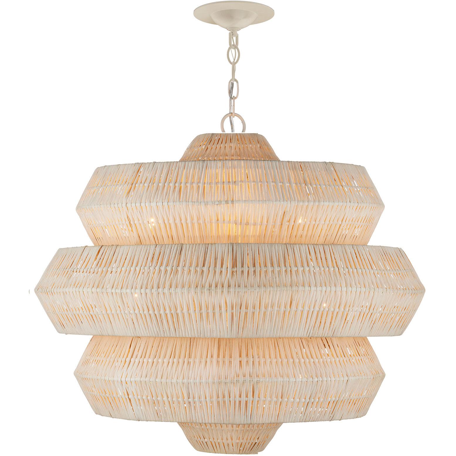 Antibes 3 Light 22.5 inch Bleached Natural/Snow White Chandelier Ceiling Light, Small