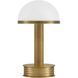 Promenade 10.25 inch 1.5 watt Antique Brass/Milk Cordless Table Lamp Portable Light