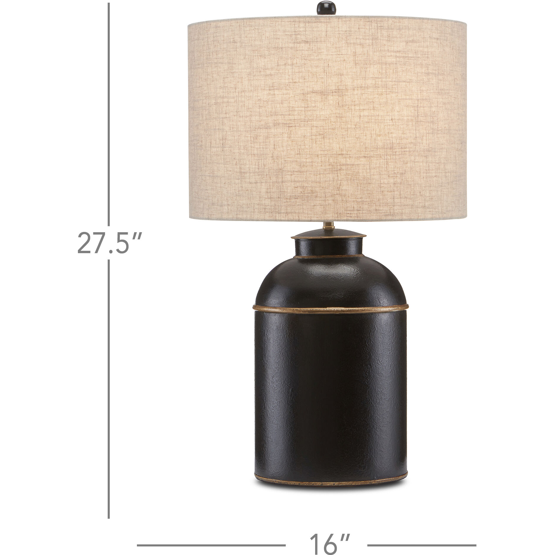 London 27.5 inch 150 watt Black/Gold Table Lamp Portable Light