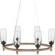 Hightider 6 Light 36 inch Natural and Clear and French Black Chandelier Ceiling Light
