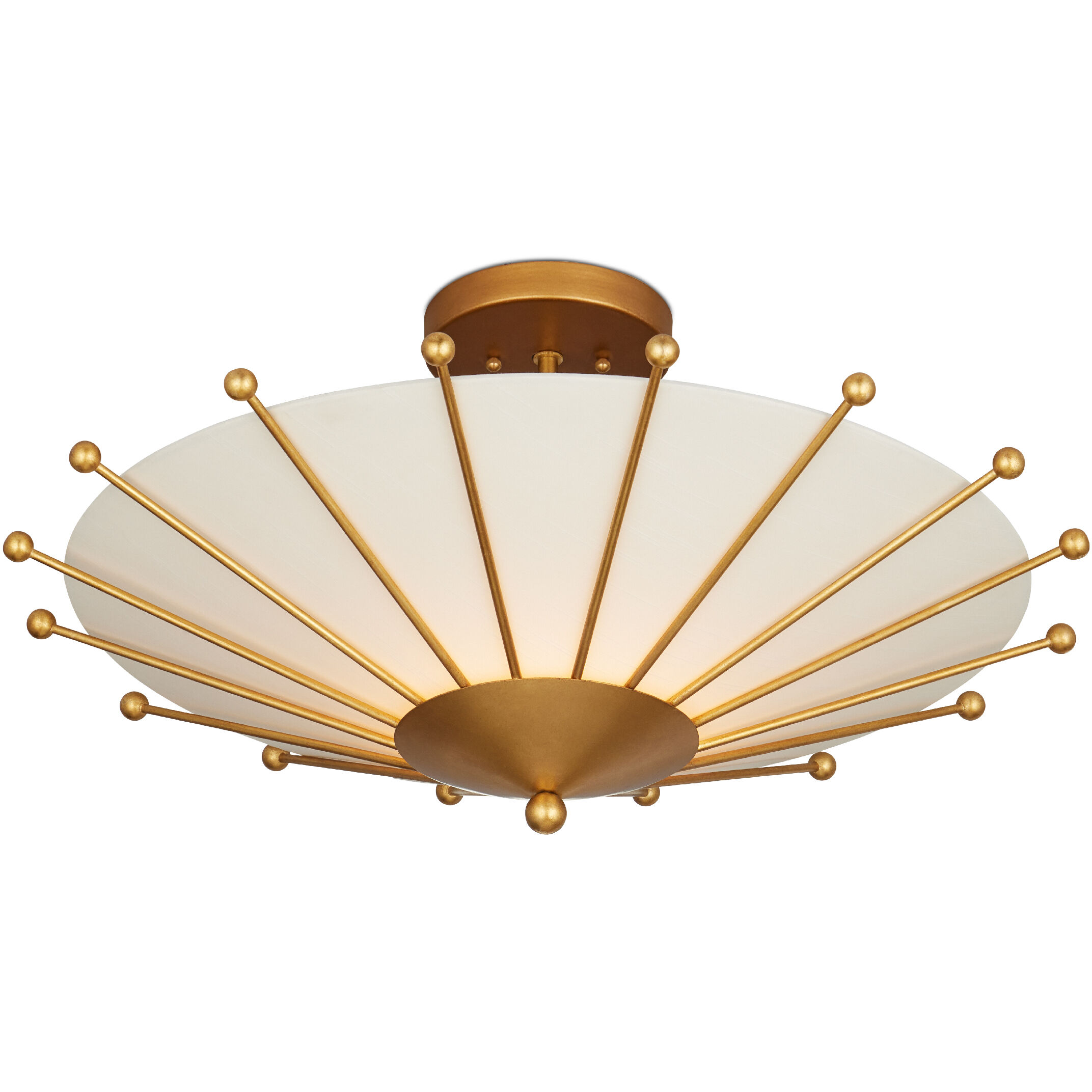 Epoch 1 Light 26 inch Contemporary Gold Leaf/Sugar White Semi-Flush Mount Ceiling Light