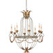 Elegance 8 Light 29 inch Etruscan/Gold Leaf Chandelier Ceiling Light