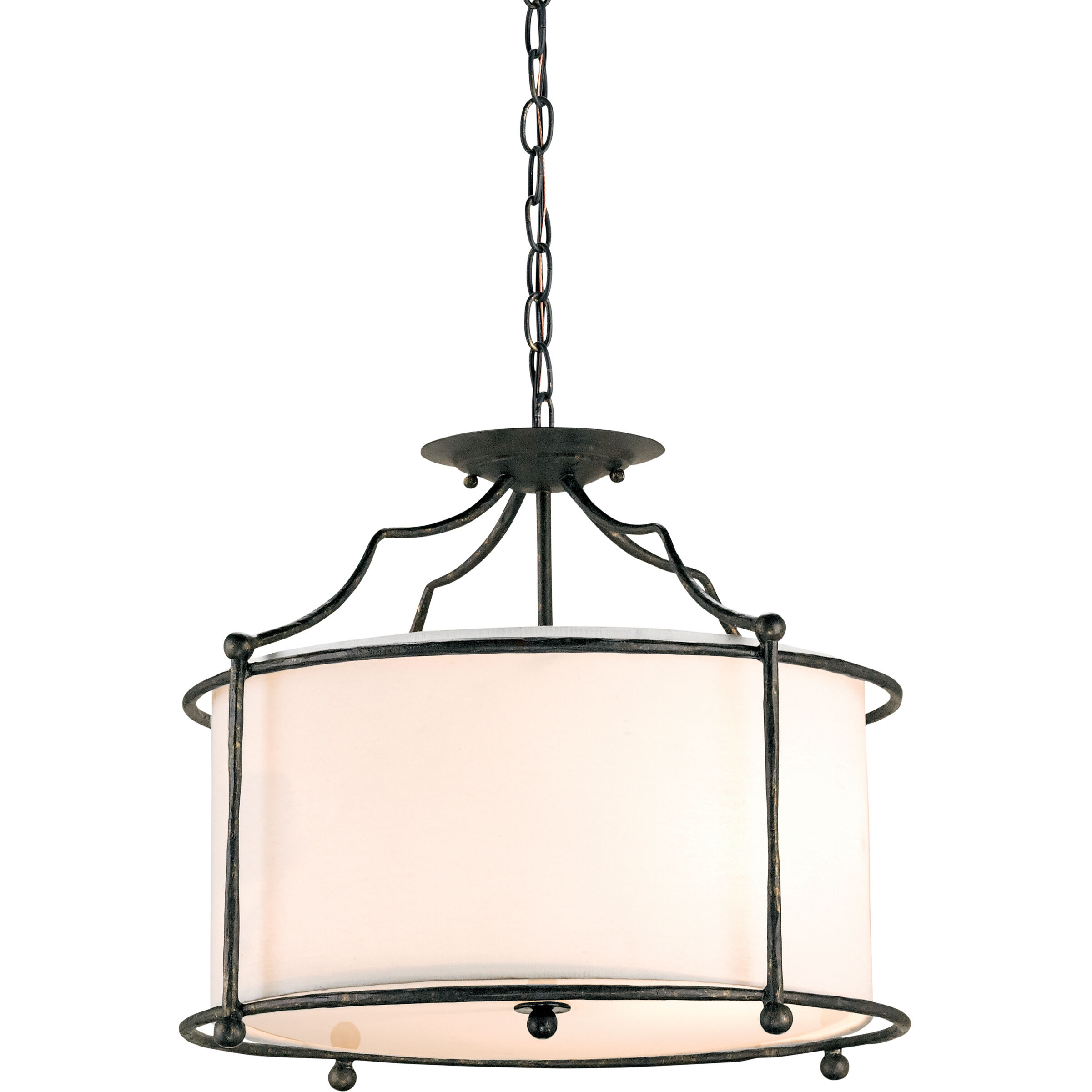 Cachet 3 Light 18 inch Mayfair Semi-Flush Mount Ceiling Light, Semi-Flush Convertible