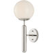 Barbican 1 Light 6.5 inch Polished Nickel and White Bath Sconce Wall Light