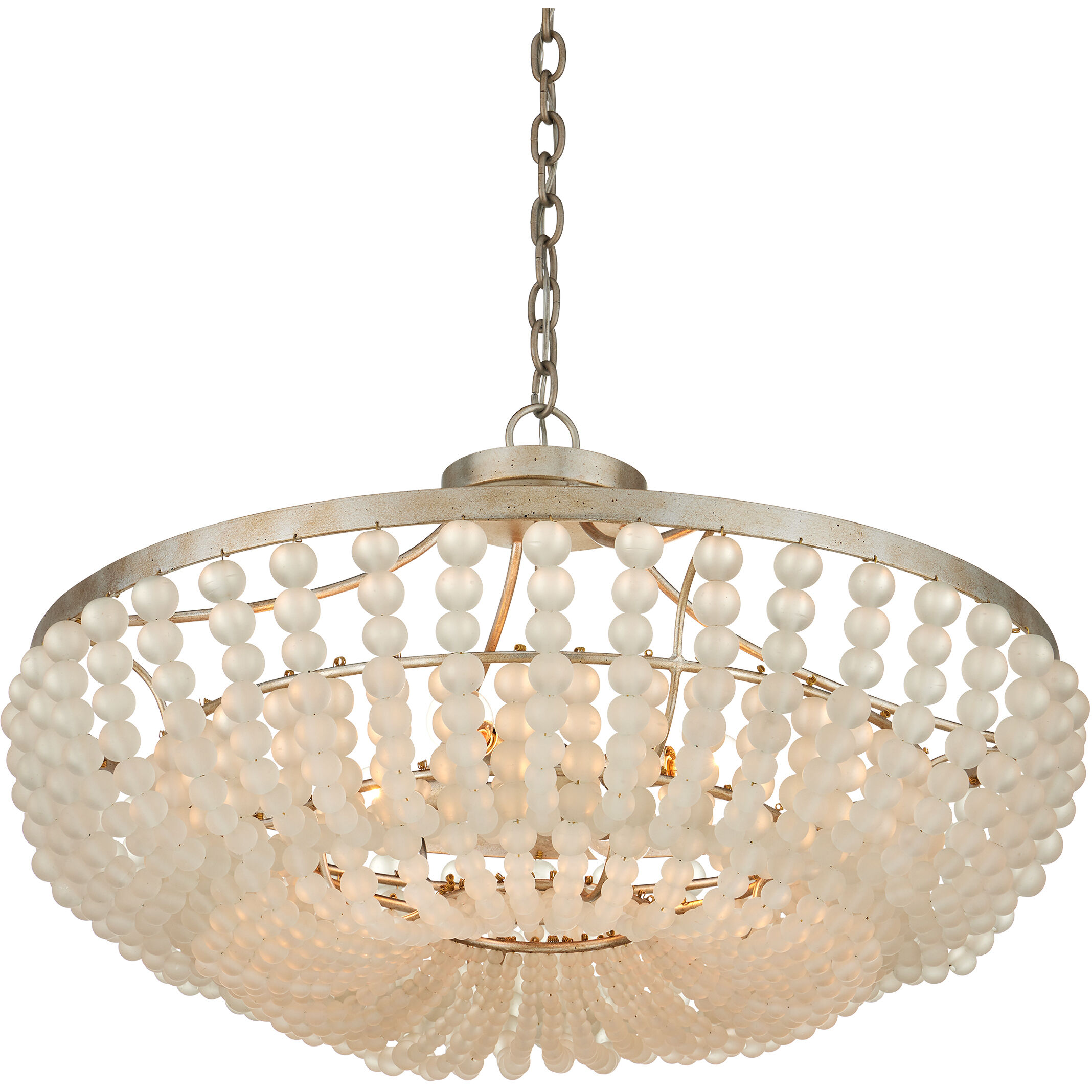 Chanteuse 4 Light 30.75 inch Frosted/Silver Granello Semi-Flush Mount Ceiling Light