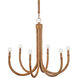 Samsara 6 Light 31.5 inch Natural/Saddle Tan Chandelier Ceiling Light, Small