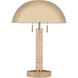 Miles 21.75 inch 7 watt Brass/Natural Table Lamp Portable Light