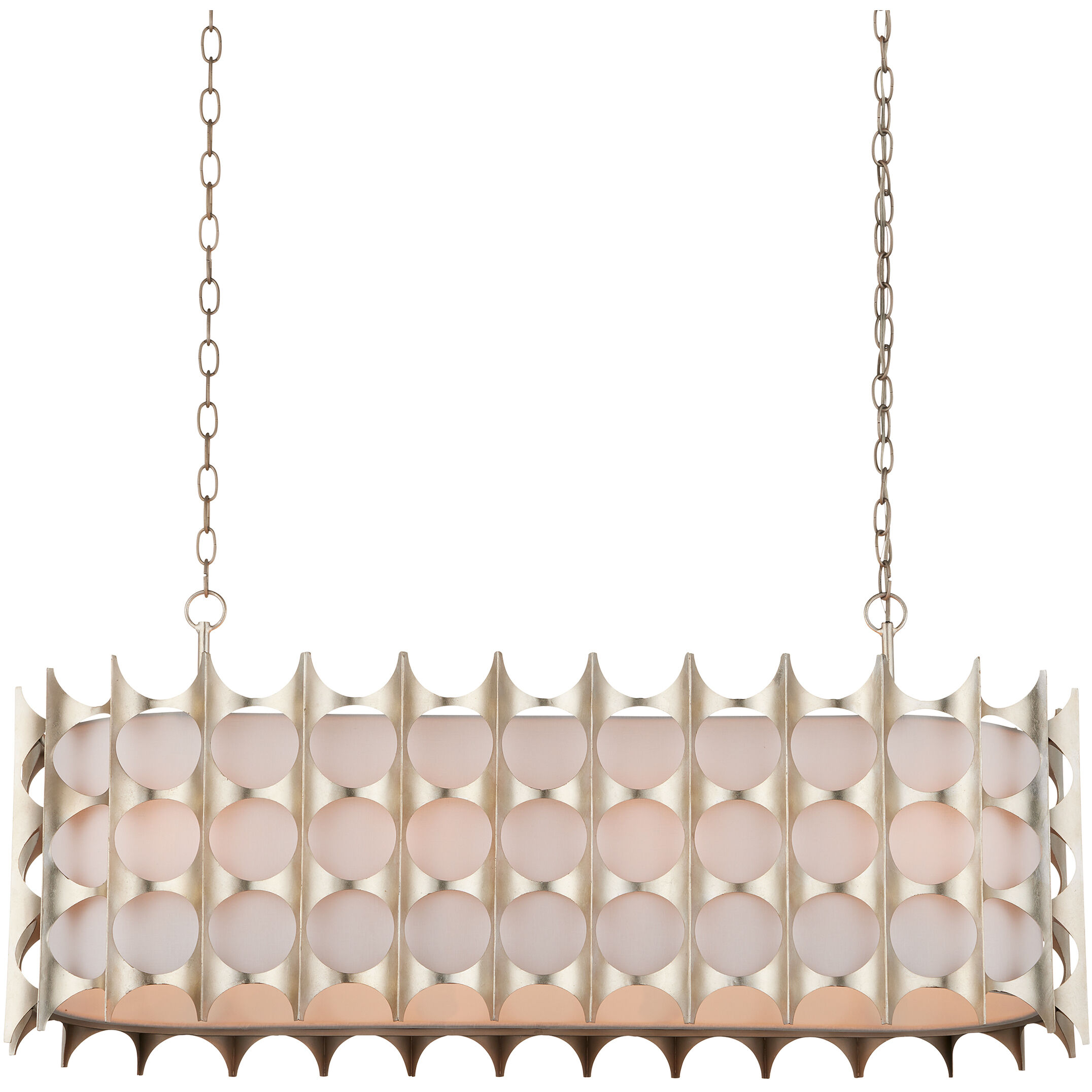 Bardi 8 Light 41.25 inch Contemporary Silver Leaf Oval Chandelier Ceiling Light