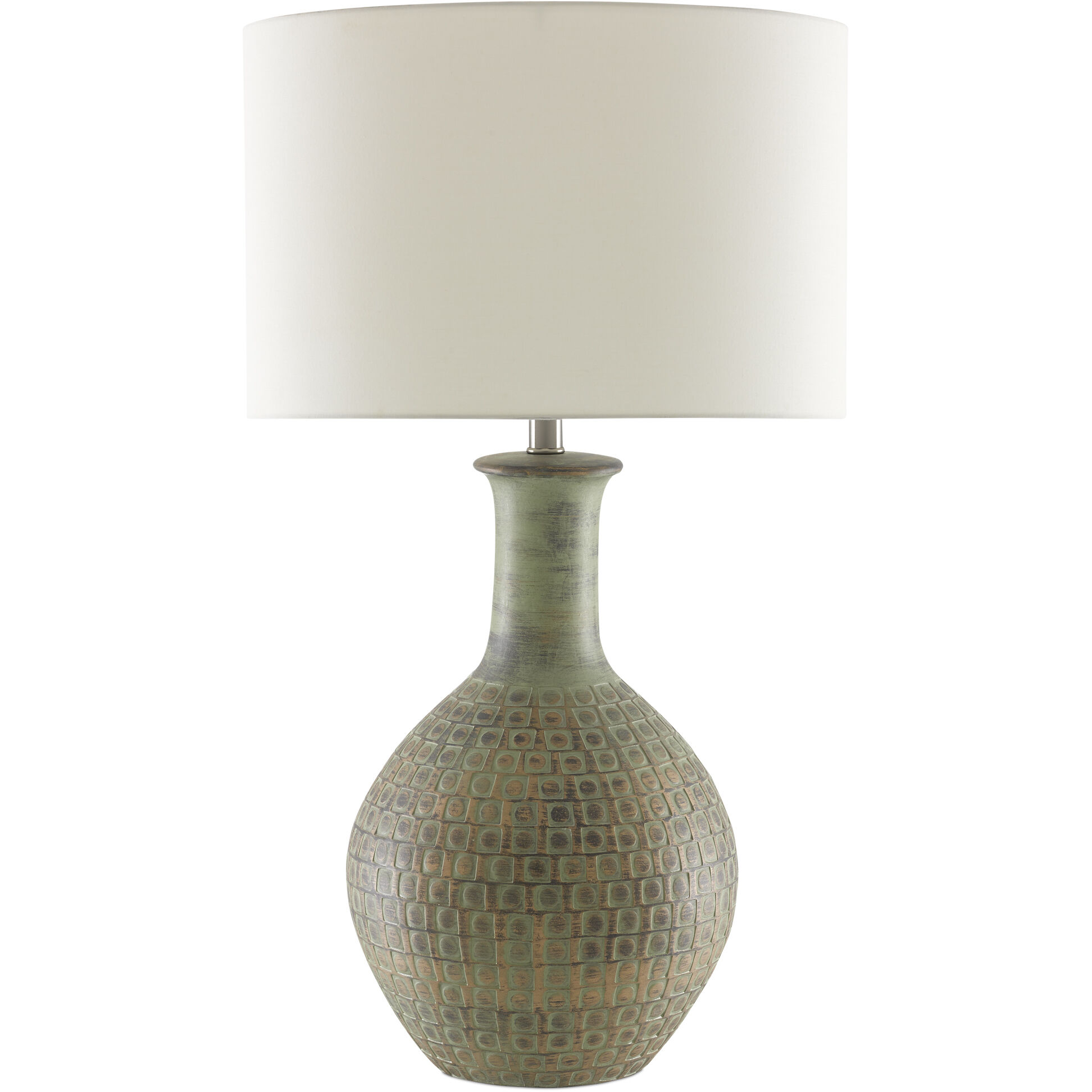 Loro 30.5 inch 150 watt Dark Moss Green/Gold Table Lamp Portable Light